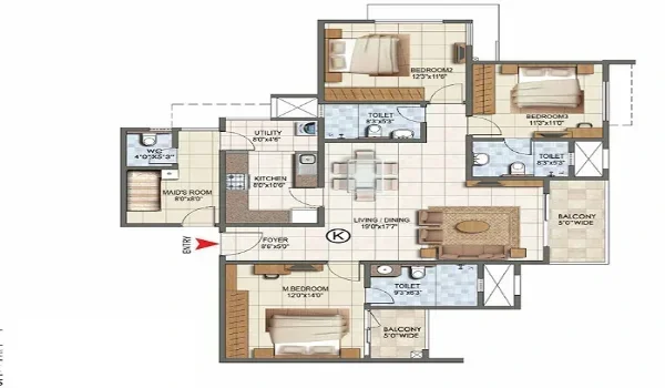 Featured Image of Godrej Brooklyn Avenue 3 BHK Floor Plan